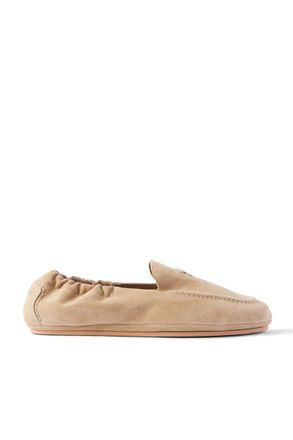 Celine Logo-Appliquéd Suede Loafers