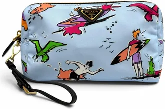 Prada Blue Nylon Pouch (Pre-Owned)
