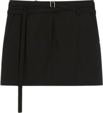 Sportmax Rokken, Dames, Zwart, XS, Wol, Wollen Mini Rok Zwart