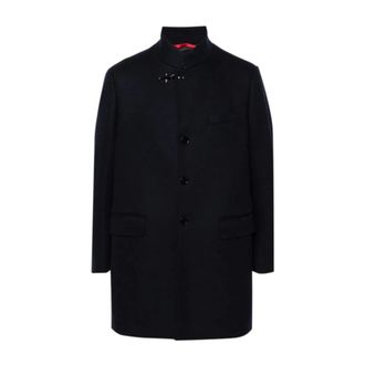 Fay Single-Breasted Jas - Heren - Mantel - Blauw - XL - Wol - Jassen