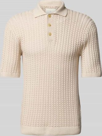 Jack & Jones Poloshirt mit Strukturmuster Modell JOEL in Offwhite, Gr&ouml;&szlig;e XXL