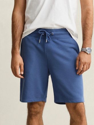 GANT Mens GANT Regular Fit Shield Logo Sweat Shorts - 442 Vintage Blue - Navy - Size: 35/34/32