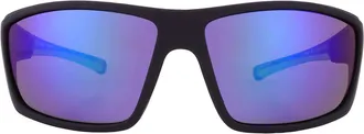 Body Glove BGFL 25 425 Polarized Green Mirror Wrap Mens Sunglasses 10270145.CGR BLKGRN