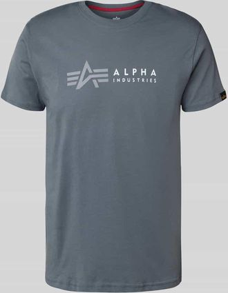 Alpha Industries Alpha Industries T-Shirt mit Label-Print in Hellblau, Größe XXXL
