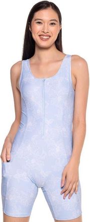 Coolibar Knee Length Swimsuit - UPF 50+ Sun Protection - Palm Plaza in Skyride Perfect Peony at Nordstrom, Size X-Large