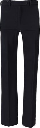 Max Mara Navy Blue Flared Flat Front Pants