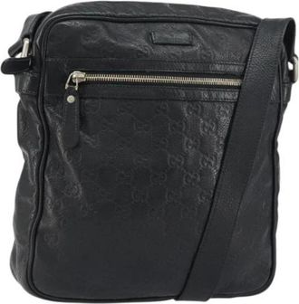Gucci Pre-owned Leren Crossbodytas - Dames - Vintage Schoudertas - Zwart - ONE Size - Leer - Vintage