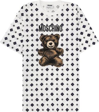 Moschino White Graphic Crew Neck T-Shirt