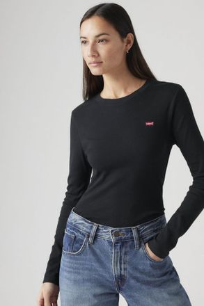 Levi's Camiseta de manga larga Essential Housemark - Mujer - 2XS - Negro / Anthracite Night