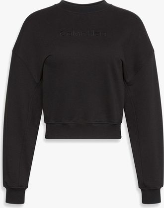 Calvin Klein Womens Long Sleeve Pyjama Top Black Cotton - Size Large