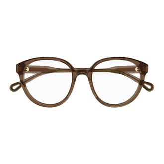 Chlo&eacute; Ch0127o Translucent Brown Bio Acetate Rounded Eyeglasses