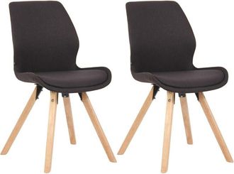 Clp Set de 2 sillas de comedor Luna con base de madera Negro Tela