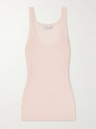 Gabriela Hearst Canotta In Misto Seta E Cashmere Pointelle Nevin - Rosa