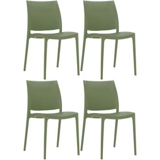 Clp Clp - Set De 4 Sillas Apilables Maya Oliva