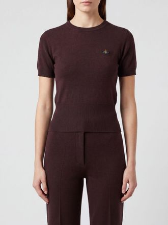 Vivienne Westwood Maglia girocollo in pura lana con maniche corte e logo Orb