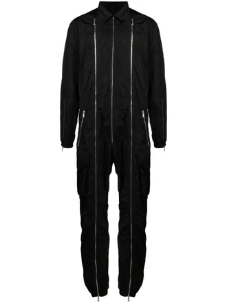 Dsquared2 Triple Zip long-sleeved jumpsuit - men - PVC/Polyamide - M - Black