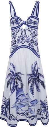 Farm Rio Wonderful City Maxi Jurk - Dames - Casual kleedjes - Veelkleurig - XS - Linnen - Kleedjes