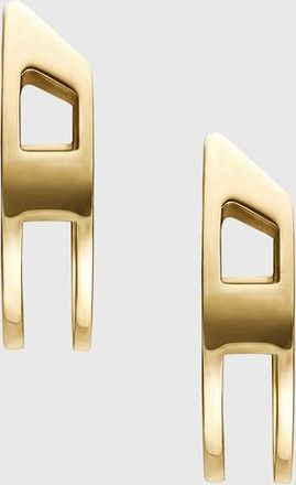Diesel Gold-Tone Stainless Steel Hoop Earrings - Earrings - Unisex - Gold