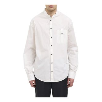 Andrea Ya'aqov Casual Shirts, male, White, Size: XL Camicia Mockneck in Cotone