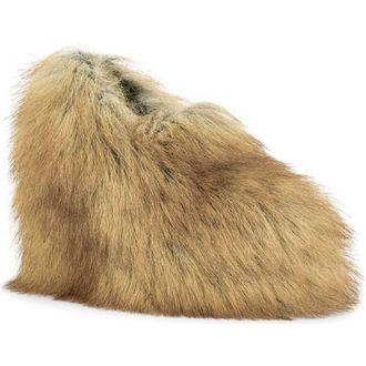 Azalea Wang Jaeke Faux Fur Wedge Pump in Brown at Nordstrom Rack, Size 6.5