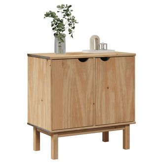 Berkfield Home Hallway Cabinet OTTA 75x40x75 cm Solid Wood Pine in Brown | Size: 75 x 40 x 75 cm