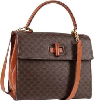 Celine Pre-owned Handbags, female, Brown, Size: ONE SIZE Pre-owned Vintage Canvas Handbag