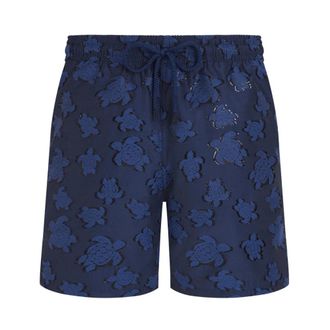 Vilebrequin Badmode, Heren, Blauw, 2Xl, Katoen, Zwembroek Ronde des tortues Jacquard