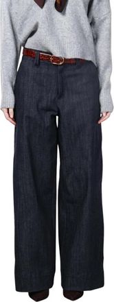 Mason's New York Wijde 5-pocket Chino Broek - Dames - Loose Fit Jeans - Blauw - L - Katoen - Jeans