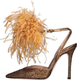 Gedebe Deva Slingback Pumps - Dames - Pumps - Bruin - 37 EU - Satijn - Schoenen