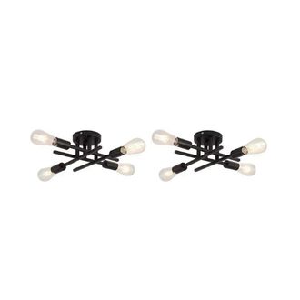 OEM 2 L&aacute;mparas De Techo De Estilo Industrial Americano, Para Pasillo O Sala De Estar, Tipo Ara&ntilde;a Semiempotrada (bombillas No Incluidas)