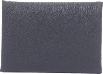 Herm&egrave;s Ardoise Blue Hydra Chevre Leather Coin Purse/Coin Case (Pre-Owned)