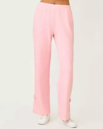 Lilly Pulitzer Dylana Bow Track Pant In Heathered Conch Shell Pink