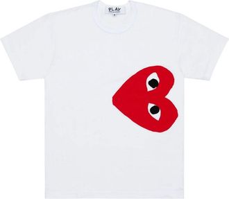 Comme Des Gar&ccedil;ons T-shirt in cotone con cuore rosso Comme Des Garcons