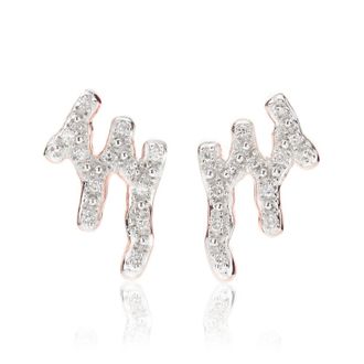 Monica Vinader Rose Gold Riva Waterfall Stud Diamond Earrings Diamond