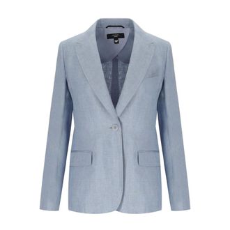 Max Mara Blazers, female, Blue, Size: 2XL Nalut Single-Breasted Blazer
