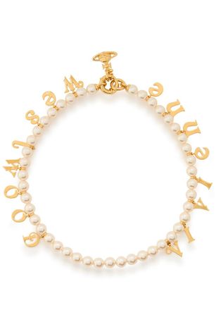 Vivienne Westwood Leanne Letter-charm Pearl Necklace - One Size