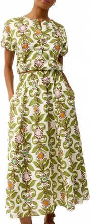 Marie Oliver Sasha Pull-On Printed Midi Skirt In Jardin