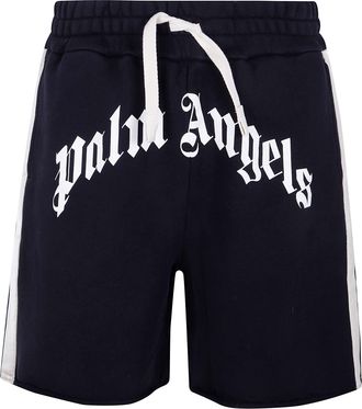 Palm Angels Curved Logo Track Sweatshorts