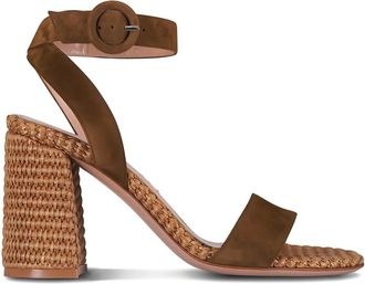 Gianvito Rossi Luana woven buckled-fastening sandals - Brown