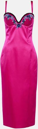 Miss Sohee Embellished satin midi dress