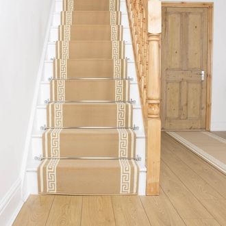 Runrug Stair Runner Carpet for Staircases - Soft & Comfy, 9mm - Key in Beige | Size: 100 cm x 540 cm
