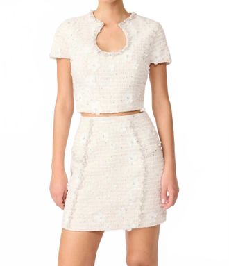 Elliatt Ellouise Embellished Tweed Set In White