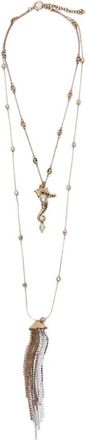 Max Mara Accessoires, Dames, Geel, ONE Size, Dubbele Ketting Halsketting