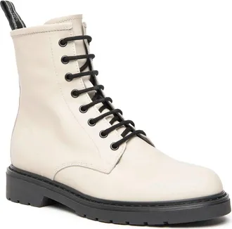 Nero Giardini Clean Combat Boot in White at Nordstrom, Size 7Us