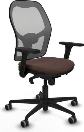 Piqueras y Crespo Piqueras Y Crespo - Jorquera Sincro Malla Gris Similpiel Marr&oacute;n Oscuro Brazos 3d Base Nailon Ruedas 65mm Engomada