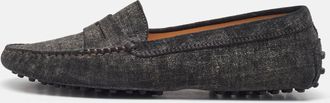 Tod's Tods Dark Grey Suede Slip On Loafers