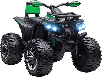 OEM Quad El&eacute;ctrico 12v Para Ni&ntilde;os +3 A&ntilde;os Con 2 Motores Faros M&uacute;sica Neum&aacute;ticos De Suspensi&oacute;n Botones Avance Y Retroceso Veh&iacute;culo El&eacute;ctrico A Bater&iacute;a 100x