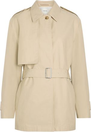 Vince Belted Cotton-blend Poplin Trench Jacket - Yellow - XL (UK16 / XL)