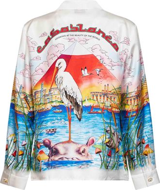 Casablanca Mens Shirt Egypt As It Was Silk Multicolour