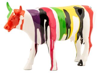 Schubiger M&ouml;bel Skulptur Bunte Kuh Weiss